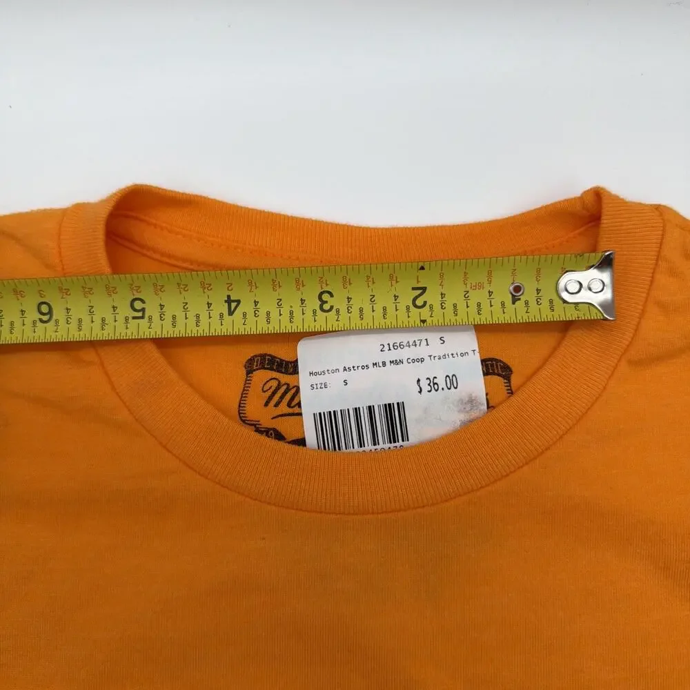 MItchell and Ness Astros Cooperstown Collection Mens Orange T Shirt Size S - Picture 9 of 12